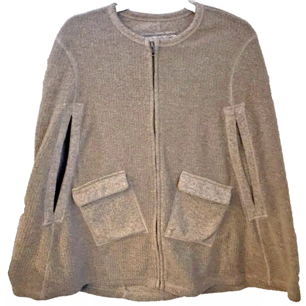 Anthropologie, Saturday Sunday, Whimbrel Knit Full Zip Capelet Poncho Sweater S